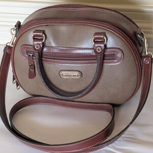 Vintage Carryland Vegan Leather Satchel Purse Handle Carry Or Shoulder Cross Bod